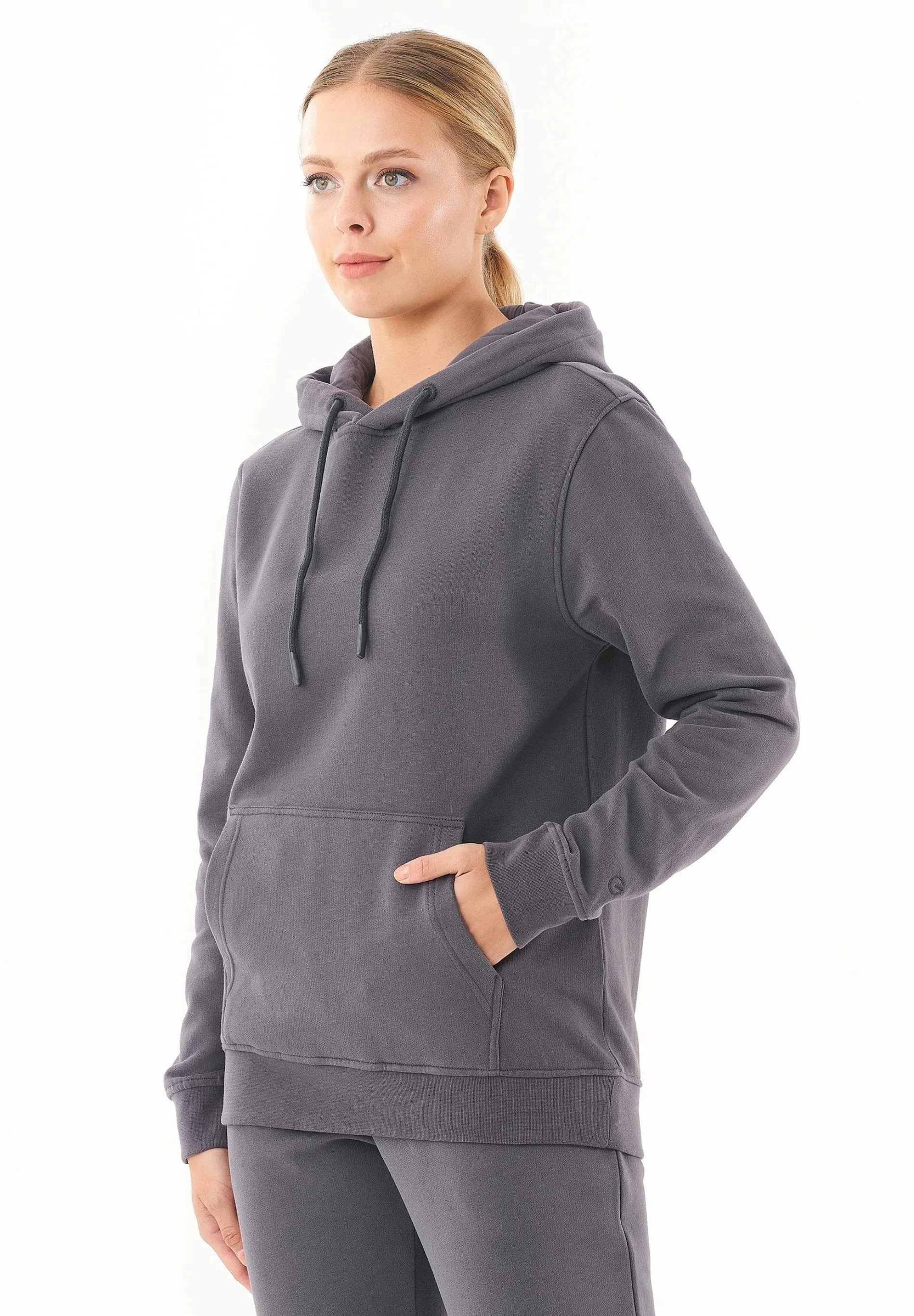 Women's Basic Soft Touch Organic Cotton Hoodie Asphalt sold by Ivalo.com product image thumbnail 4