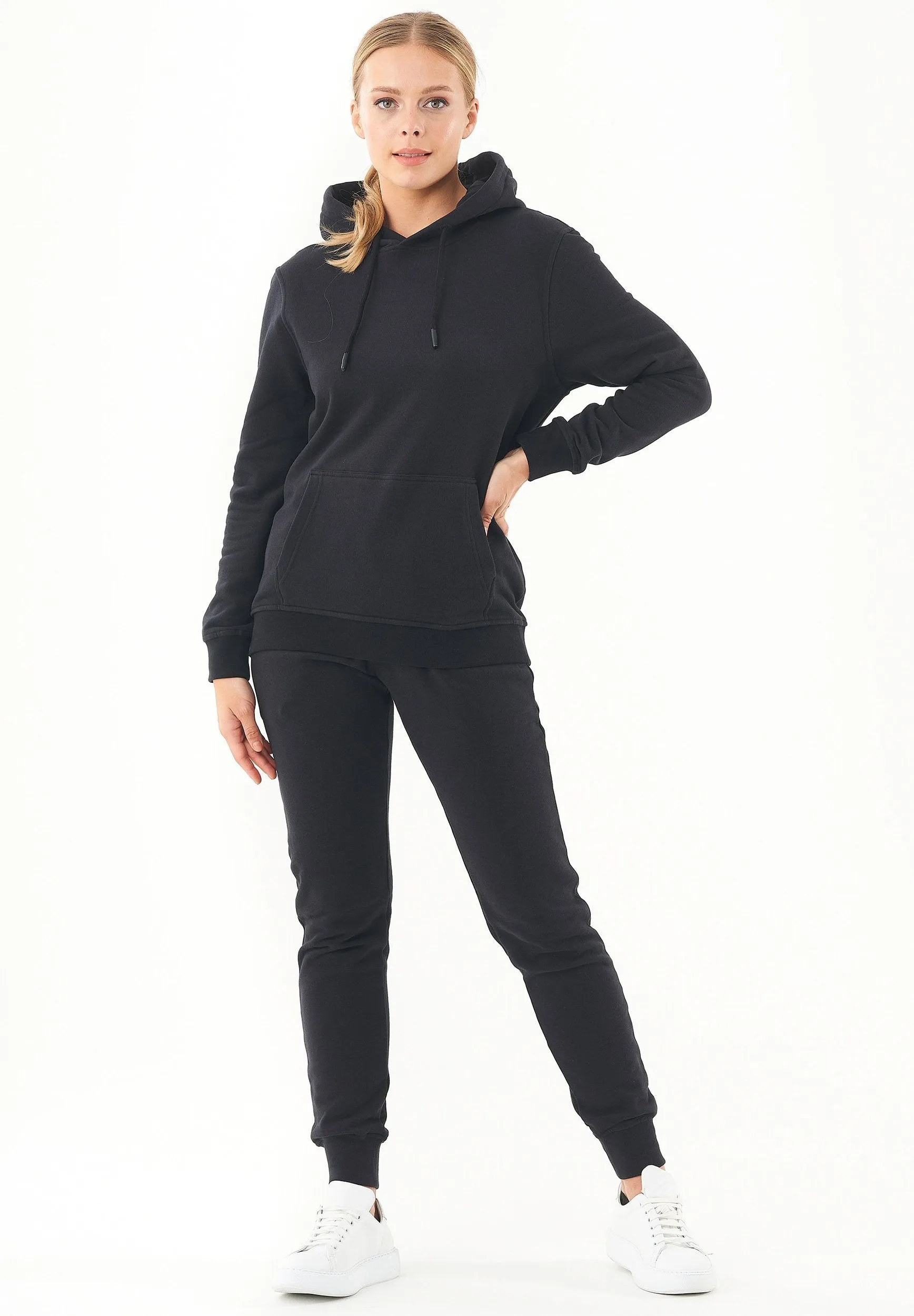Women's Basic Soft Touch Organic Cotton Hoodie Black sold by Ivalo.com product image thumbnail 3