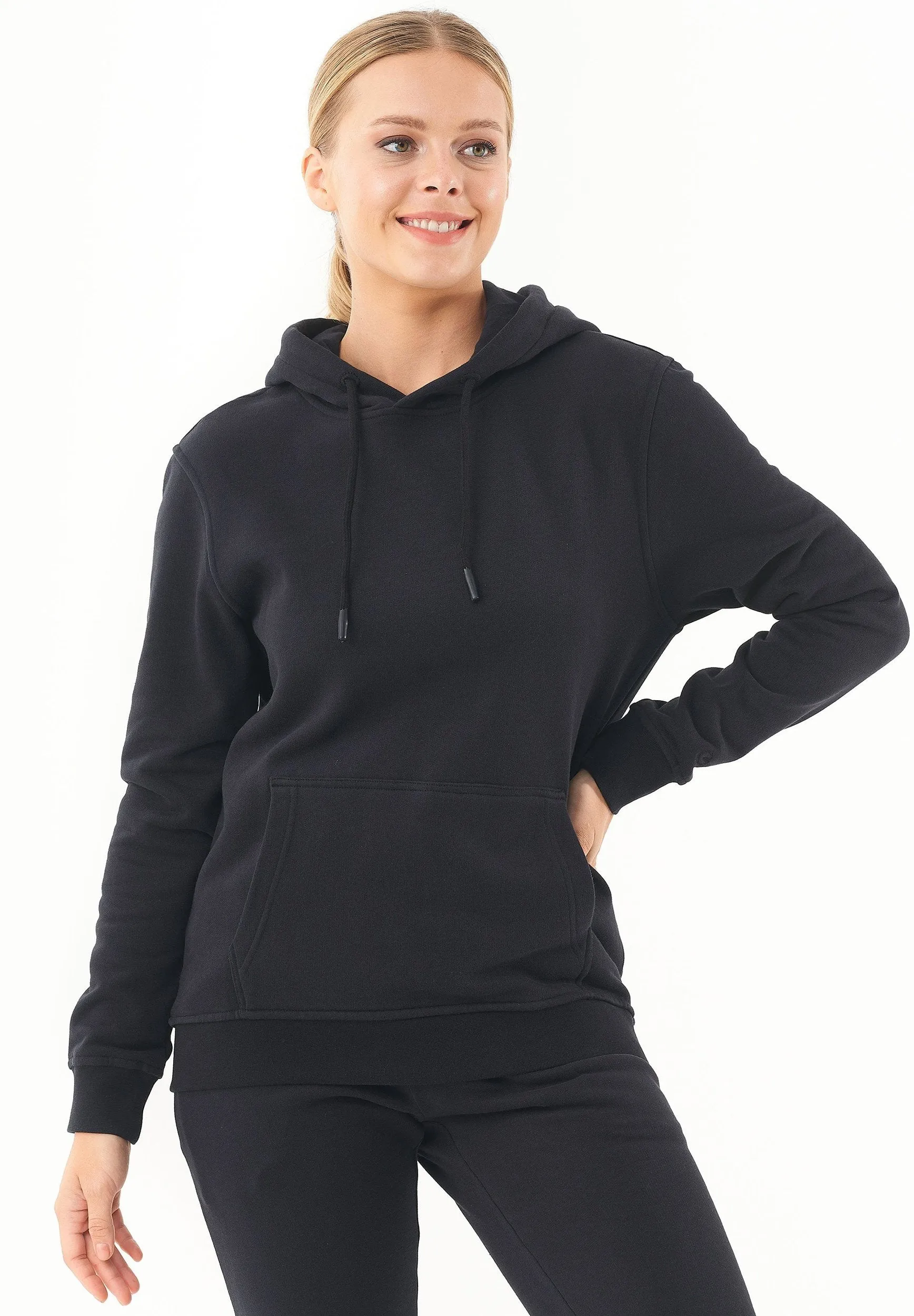 Women's Basic Soft Touch Organic Cotton Hoodie Black sold by Ivalo.com