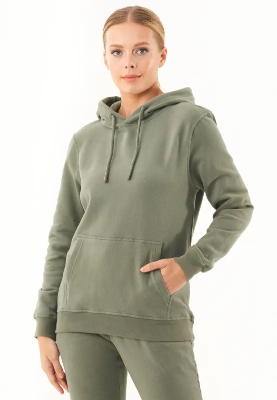 Women's Basic Soft Touch Organic Cotton Hoodie Mid Olive sold by Ivalo.com