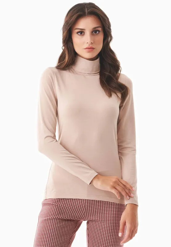 Women's Turtleneck Long-Sleeve Top Beige sold by Ivalo.com
