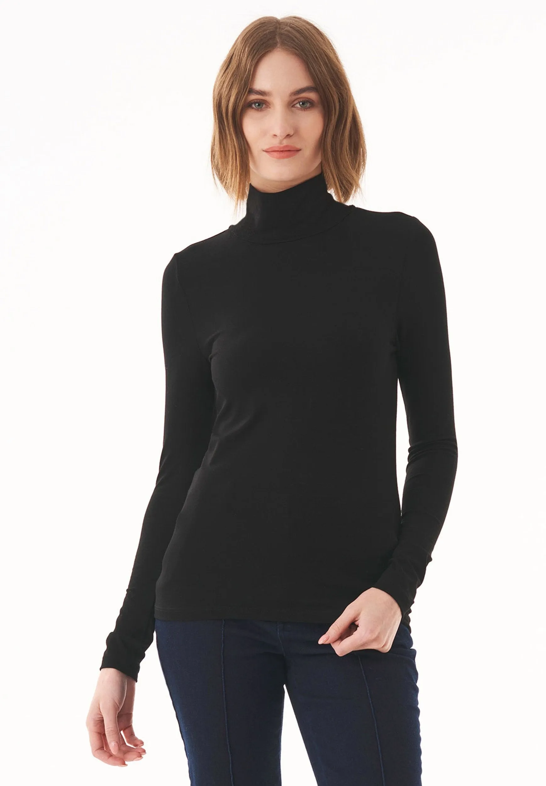 Women's Turtleneck Long-Sleeve Top Black sold by Ivalo.com
