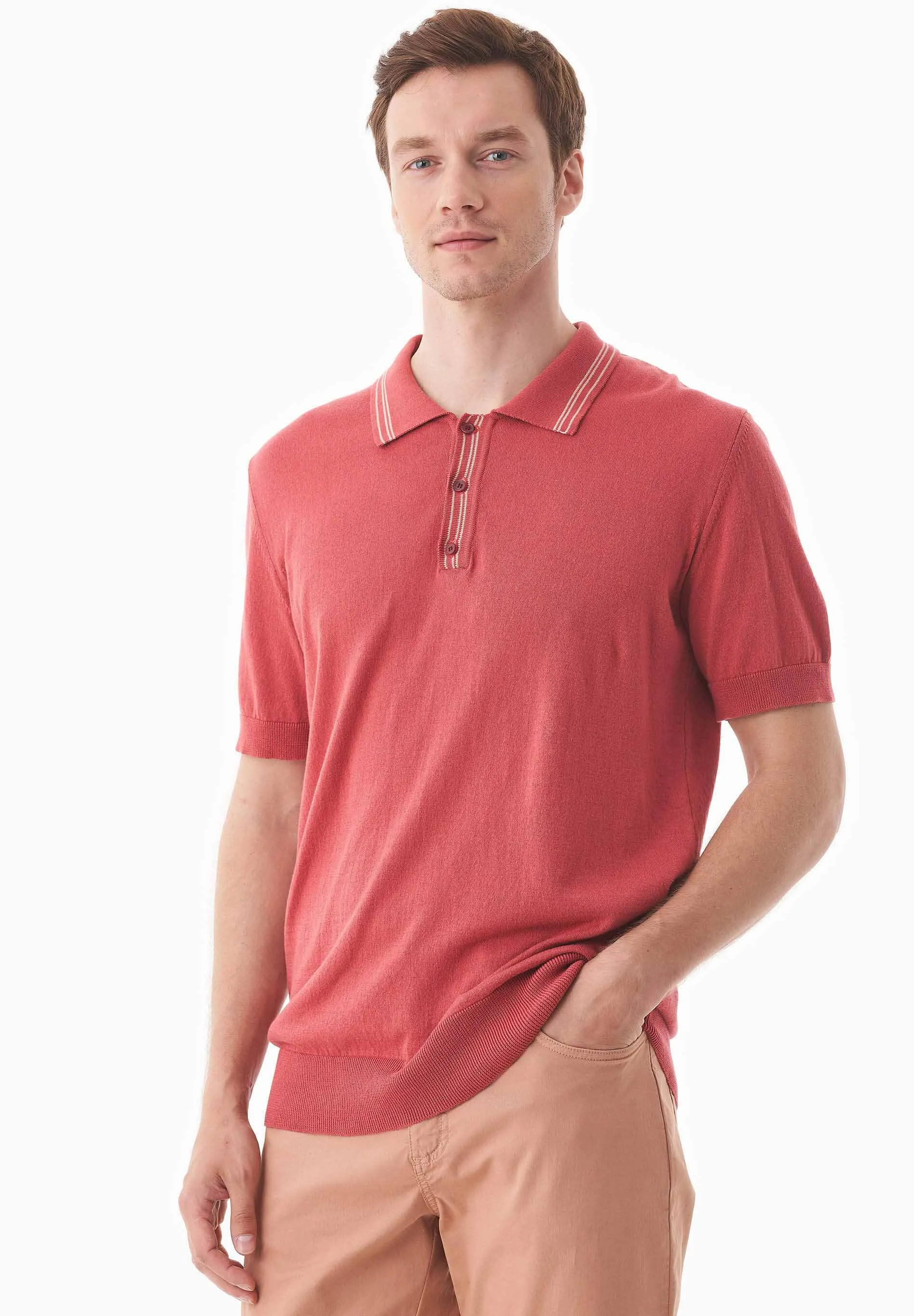Men's Knit Polo Shirt Radiant Red sold by Ivalo.com