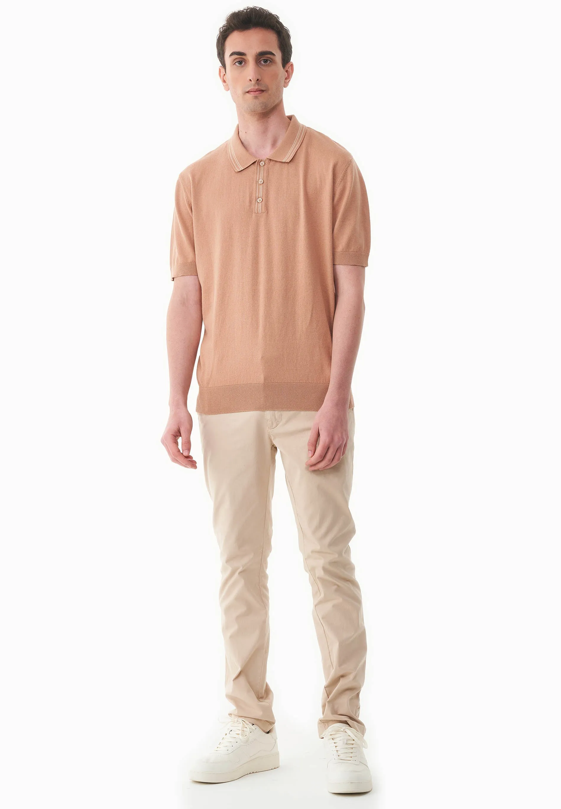 Men's Knit Polo Shirt Tan sold by Ivalo.com product image thumbnail 4