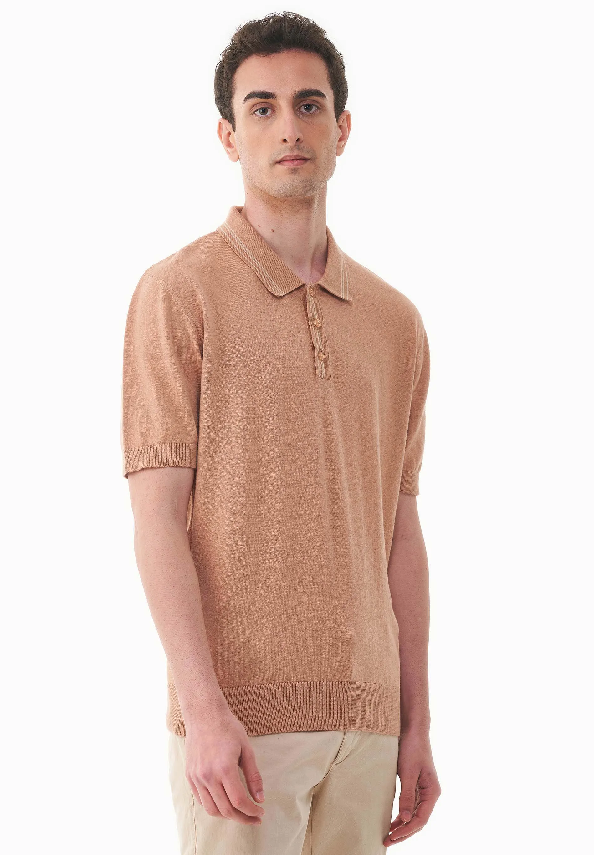 Men's Knit Polo Shirt Tan sold by Ivalo.com product image thumbnail 5