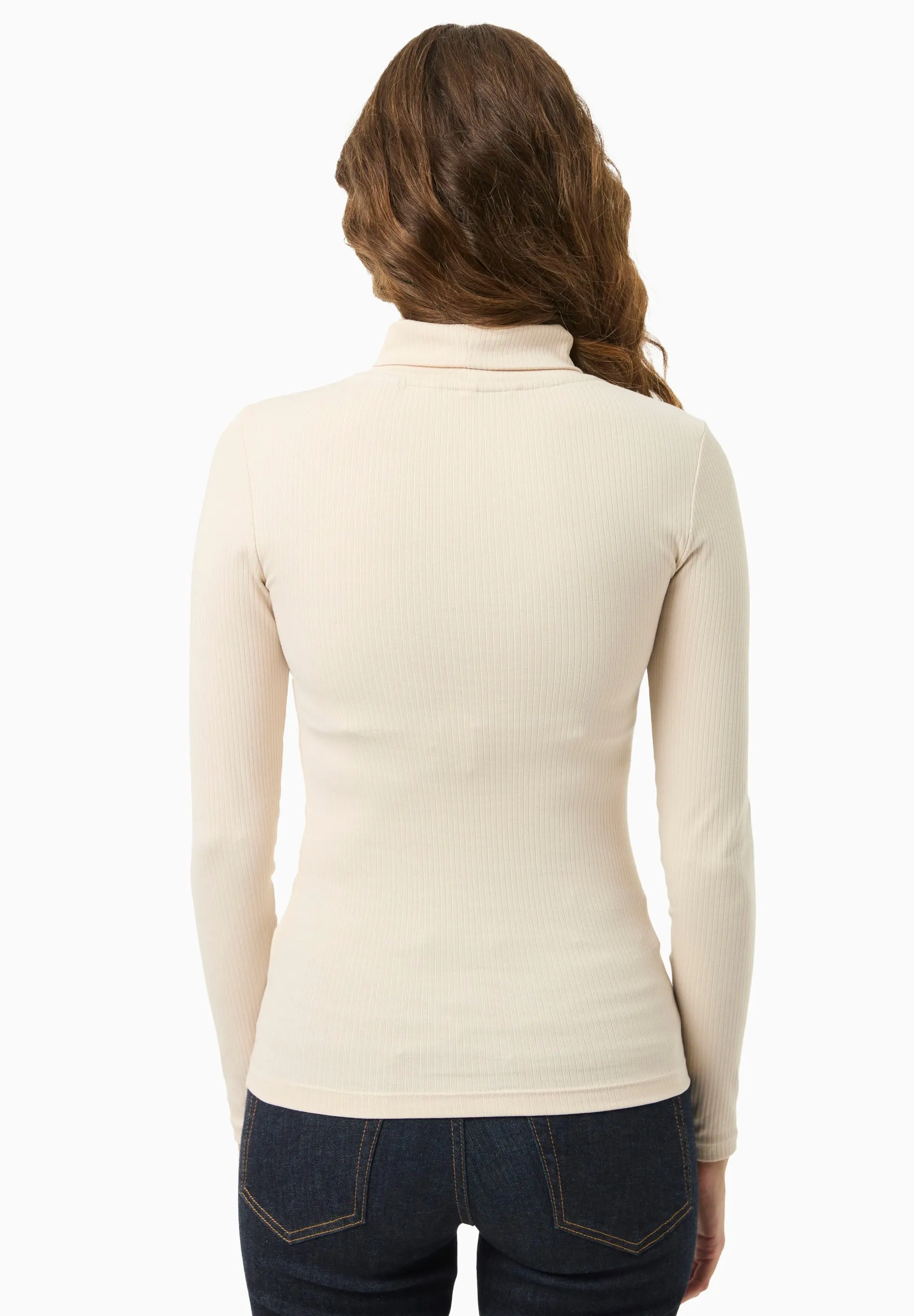 Women's Long Sleeved Cotton Turtleneck Stone sold by Ivalo.com product image thumbnail 2