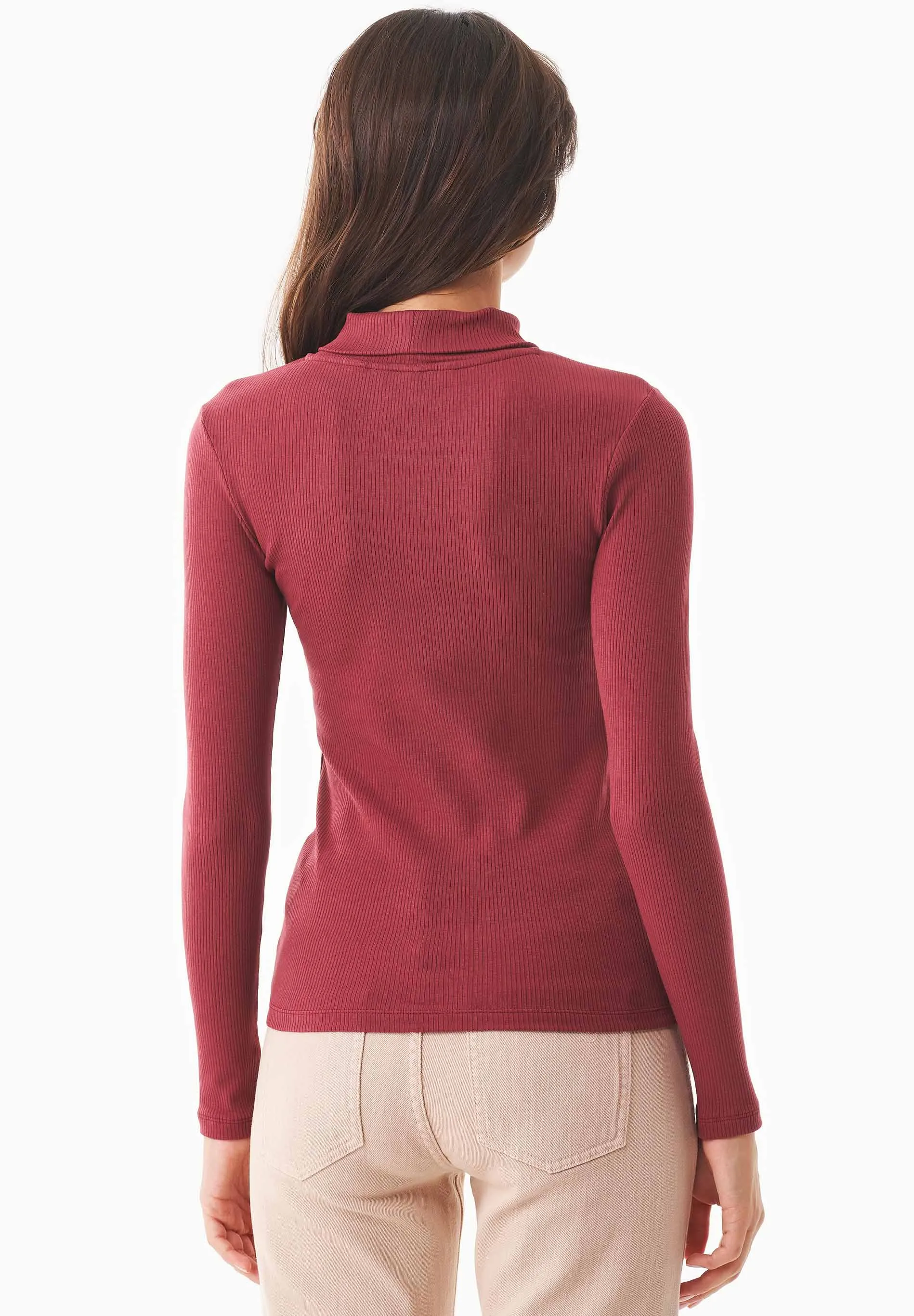 Women's Long Sleeved Cotton Turtleneck Syrah Red sold by Ivalo.com product image thumbnail 2