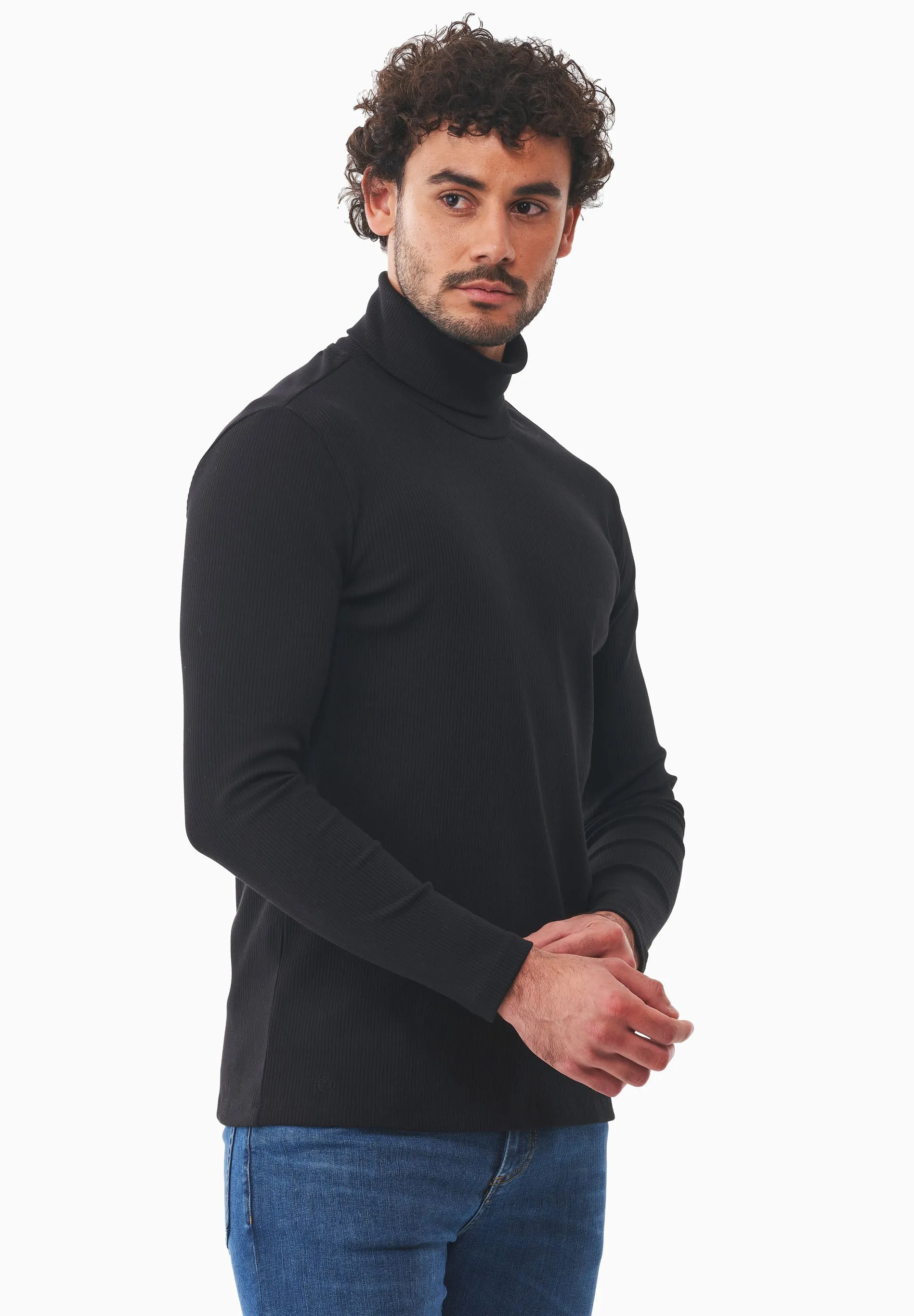 Men's Organic Cotton Turtleneck Shirt Black sold by Ivalo.com product image thumbnail 5
