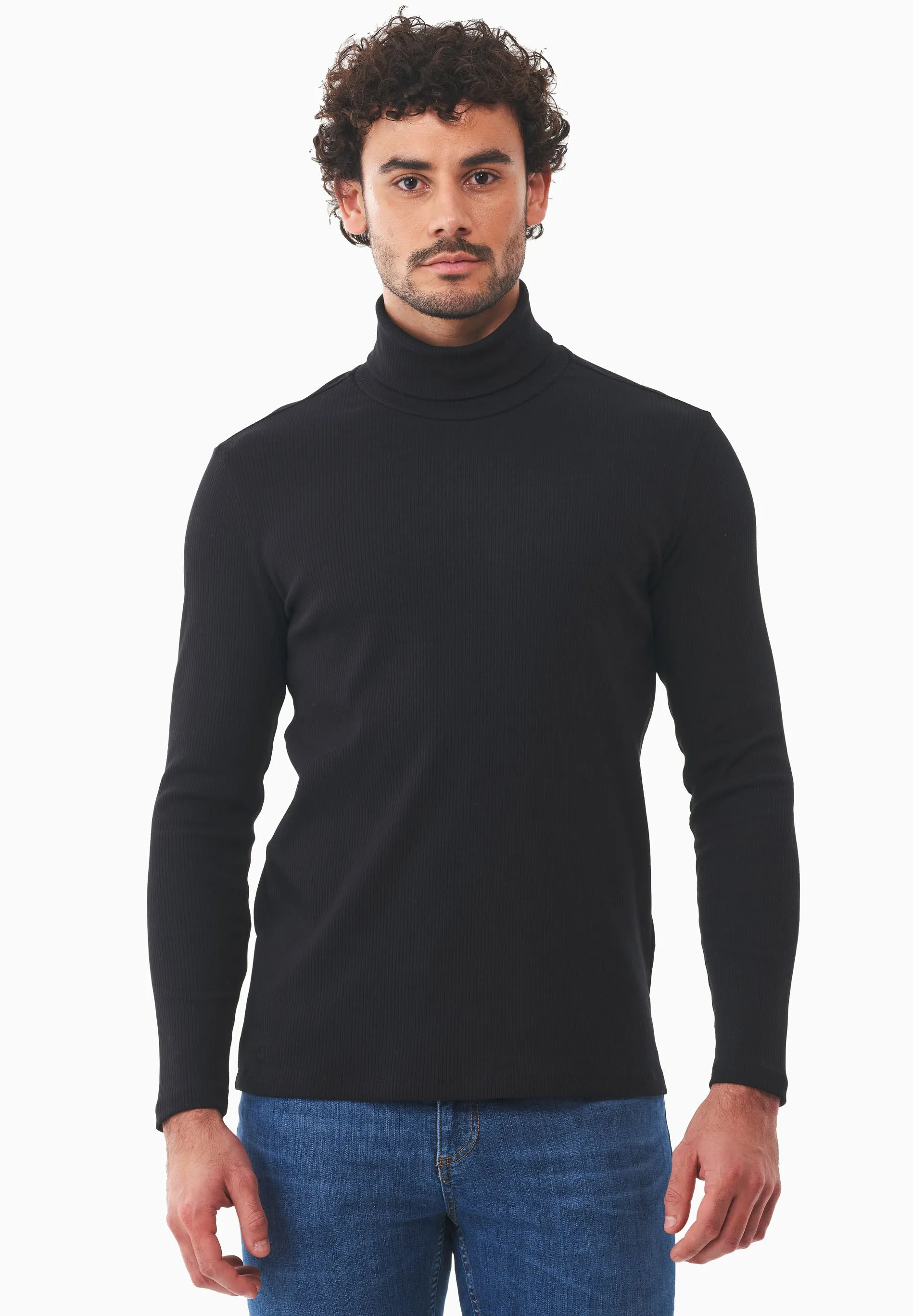 Men's Organic Cotton Turtleneck Shirt Black sold by Ivalo.com product image thumbnail 3