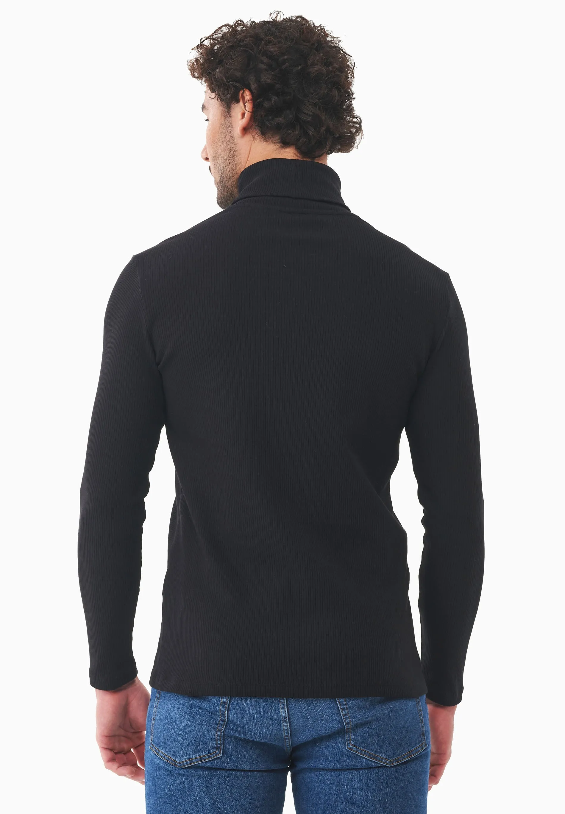 Men's Organic Cotton Turtleneck Shirt Black sold by Ivalo.com product image thumbnail 2