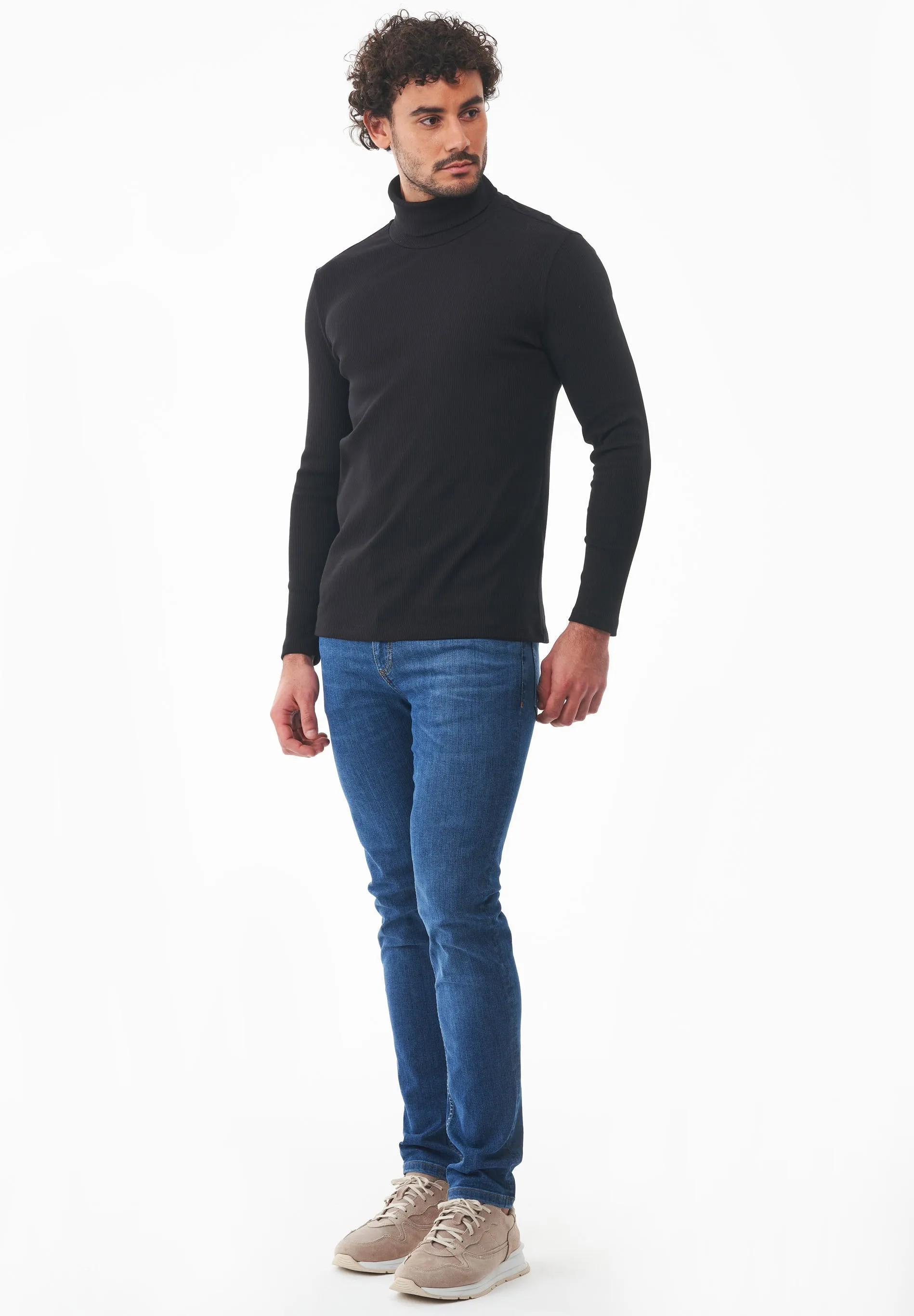 Men's Organic Cotton Turtleneck Shirt Black sold by Ivalo.com product image thumbnail 4
