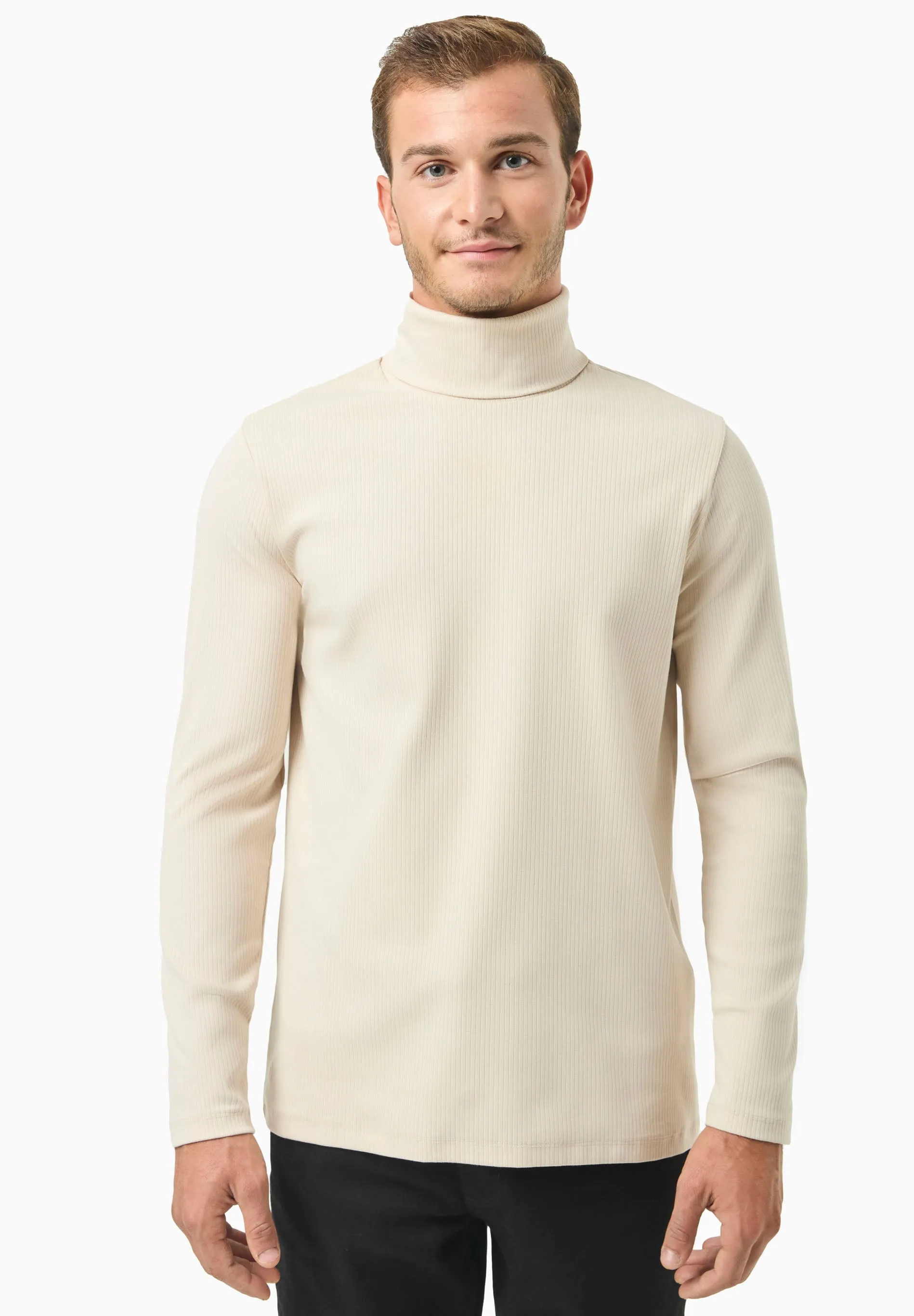 Men's Organic Cotton Turtleneck Shirt Stone sold by Ivalo.com