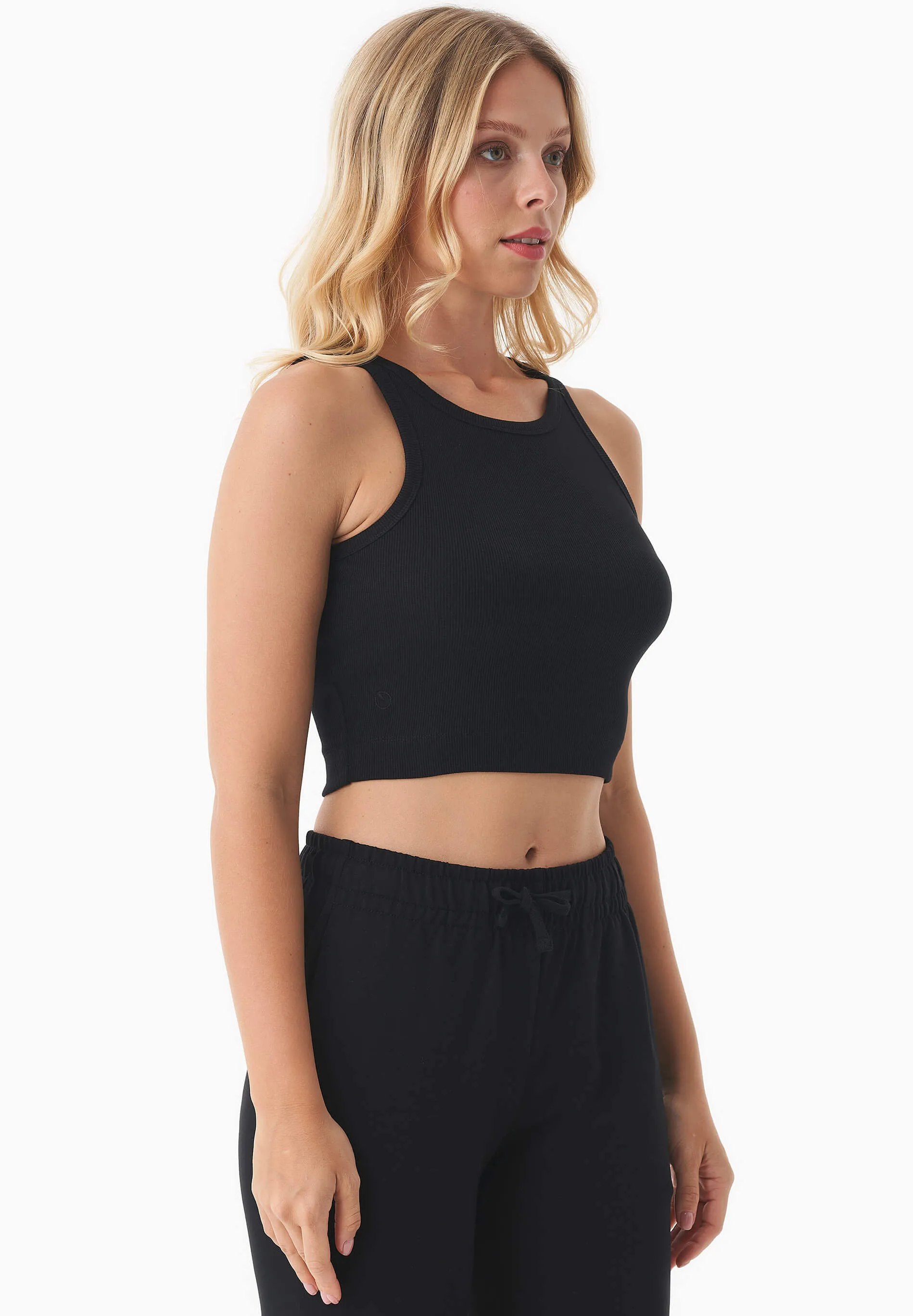 Sonnia Cropped Organic Cotton Rib Top Black sold by Ivalo.com product image thumbnail 4