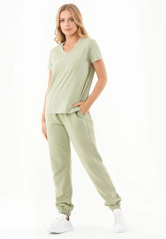 Perrie Soft Touch Organic Cotton Sweatpants Sage Green sold by Ivalo.com