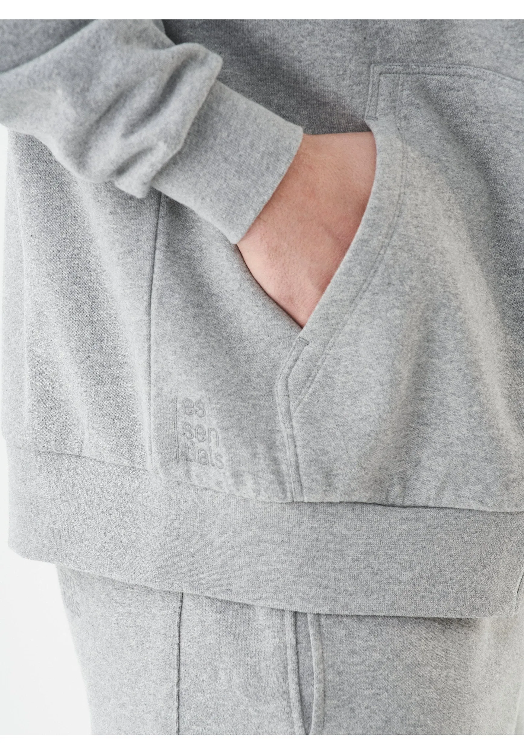 Junda Unisex Soft Touch Organic Cotton Sweat Jacket Grey Melange sold by Ivalo.com product image thumbnail 5