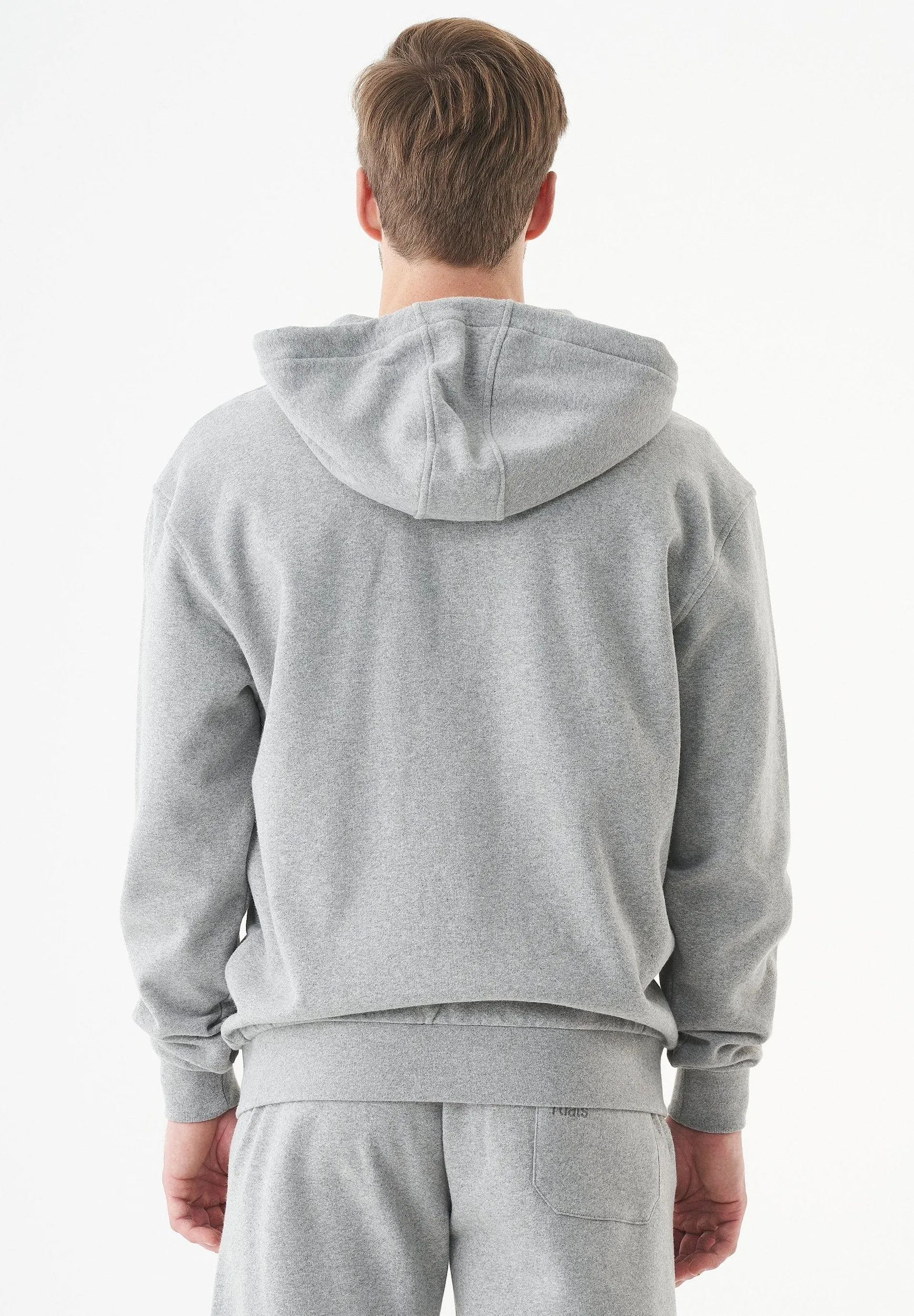 Junda Unisex Soft Touch Organic Cotton Sweat Jacket Grey Melange sold by Ivalo.com product image thumbnail 2