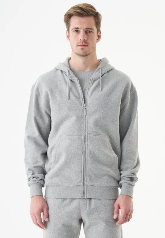 Junda Unisex Soft Touch Organic Cotton Sweat Jacket Grey Melange sold by Ivalo.com