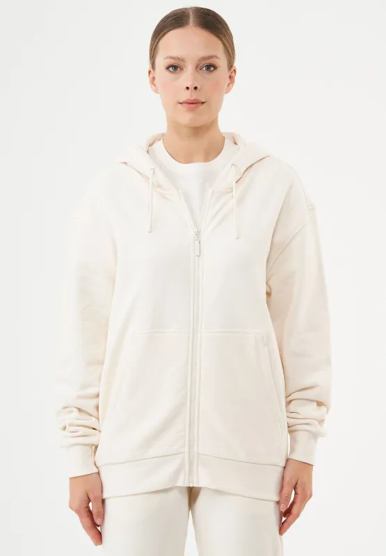 Junda Unisex Soft Touch Organic Cotton Sweat Jacket Off White sold by Ivalo.com