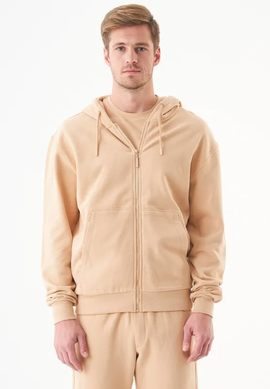 Junda Unisex Soft Touch Organic Cotton Sweat Jacket Beige sold by Ivalo.com