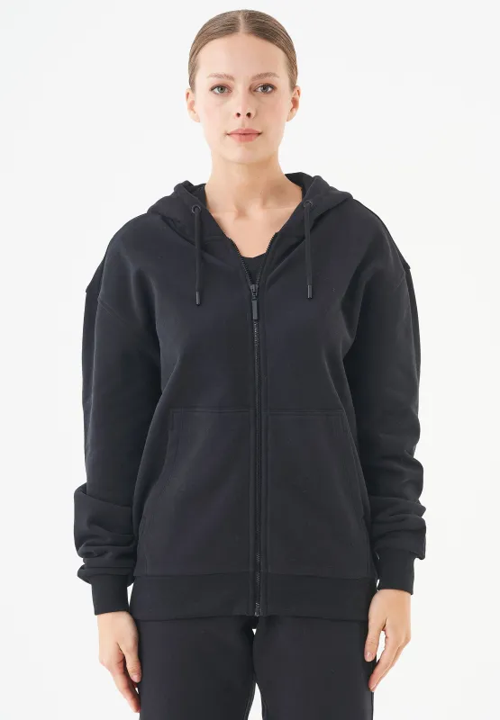 Junda Unisex Soft Touch Organic Cotton Sweat Jacket Black sold by Ivalo.com