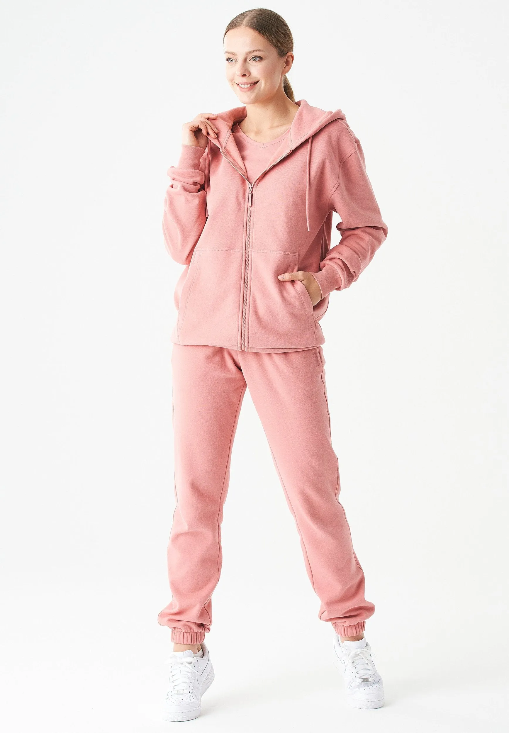 Junda Unisex Soft Touch Organic Cotton Sweat Jacket Blush sold by Ivalo.com product image thumbnail 3