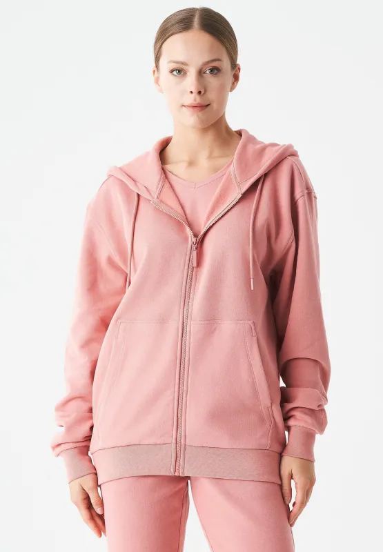 Junda Unisex Soft Touch Organic Cotton Sweat Jacket Blush sold by Ivalo.com