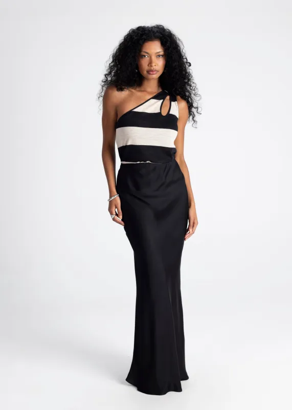 Halo Satin Maxi Skirt Black sold by Ivalo.com