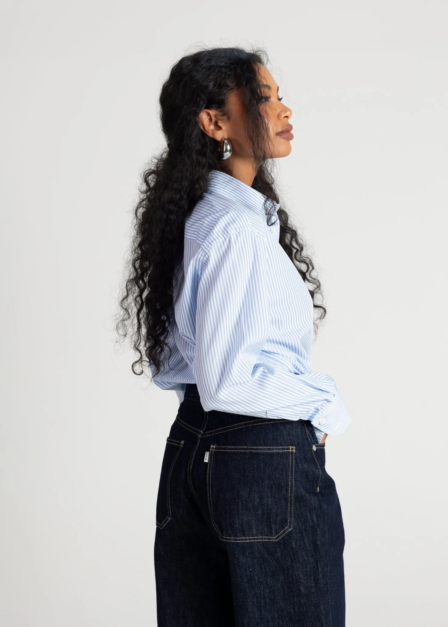 The Boyfriend Oversized Shirt Blue & White Stripes sold by Ivalo.com product image thumbnail 5