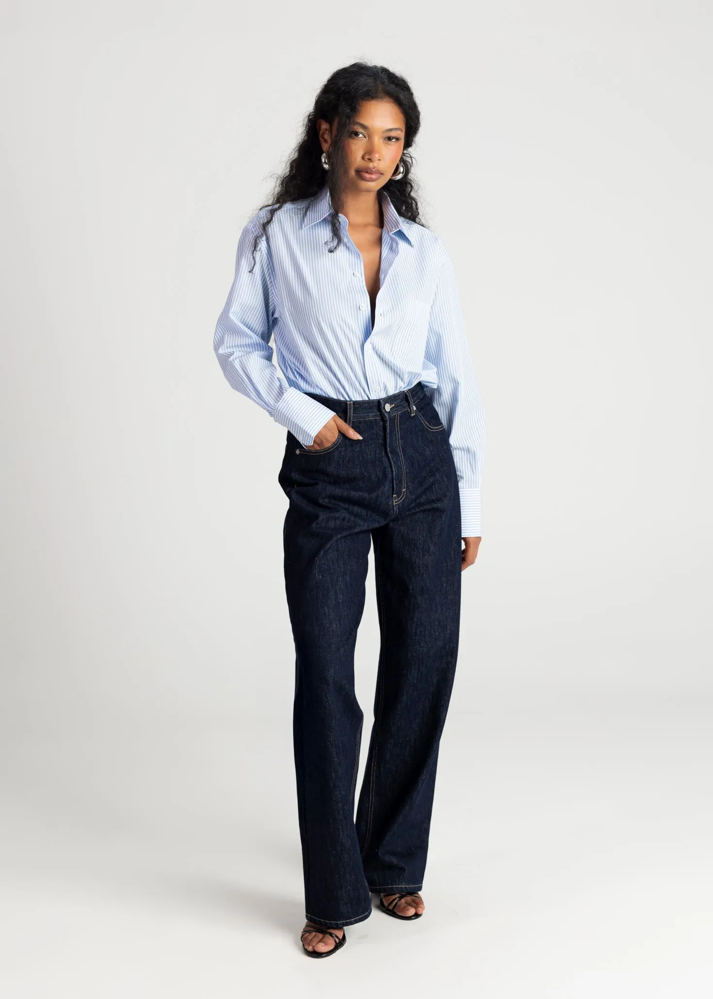 The Boyfriend Oversized Shirt Blue & White Stripes sold by Ivalo.com product image thumbnail 2