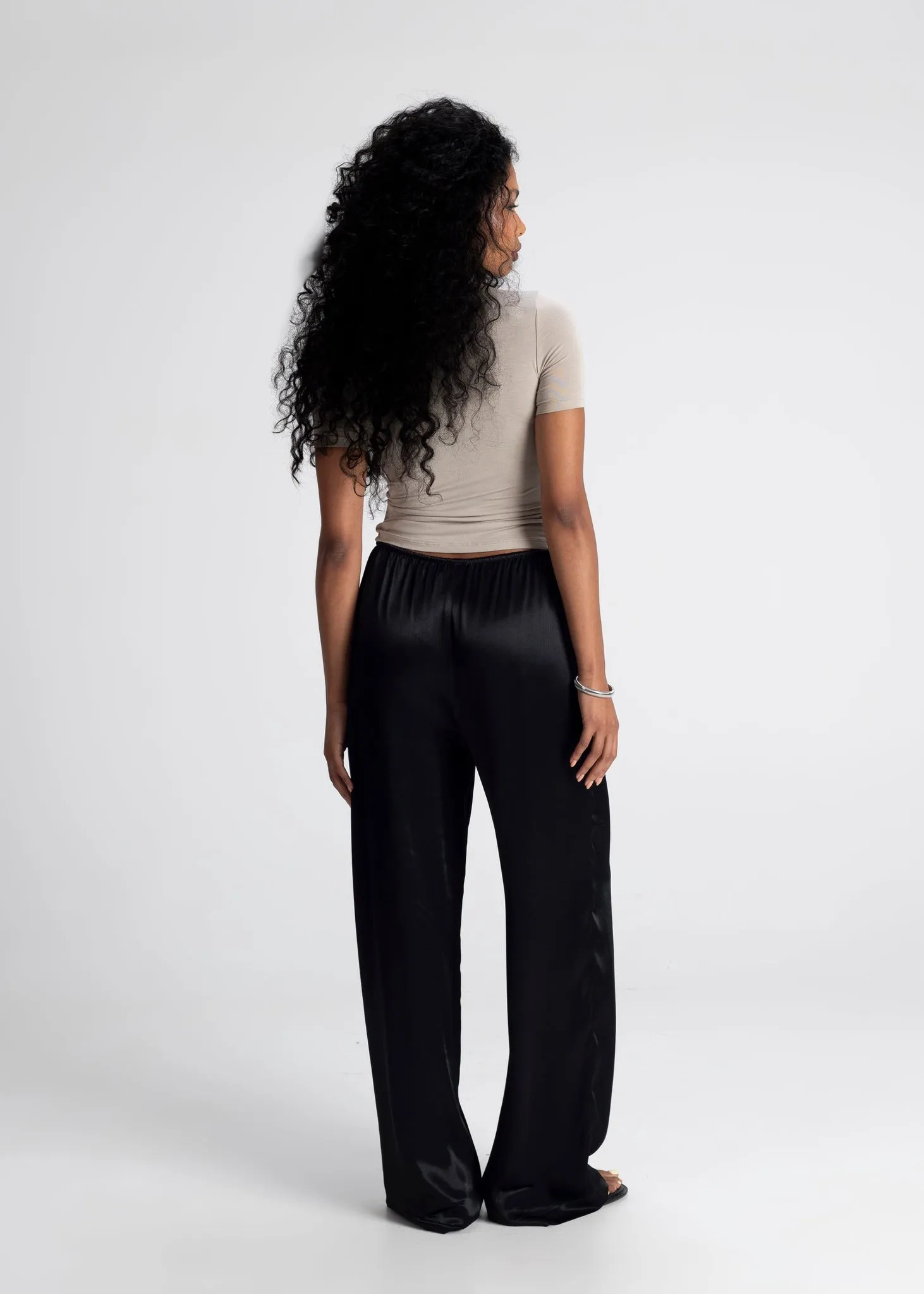 Giulia Loose Satin Pants Black sold by Ivalo.com product image thumbnail 5