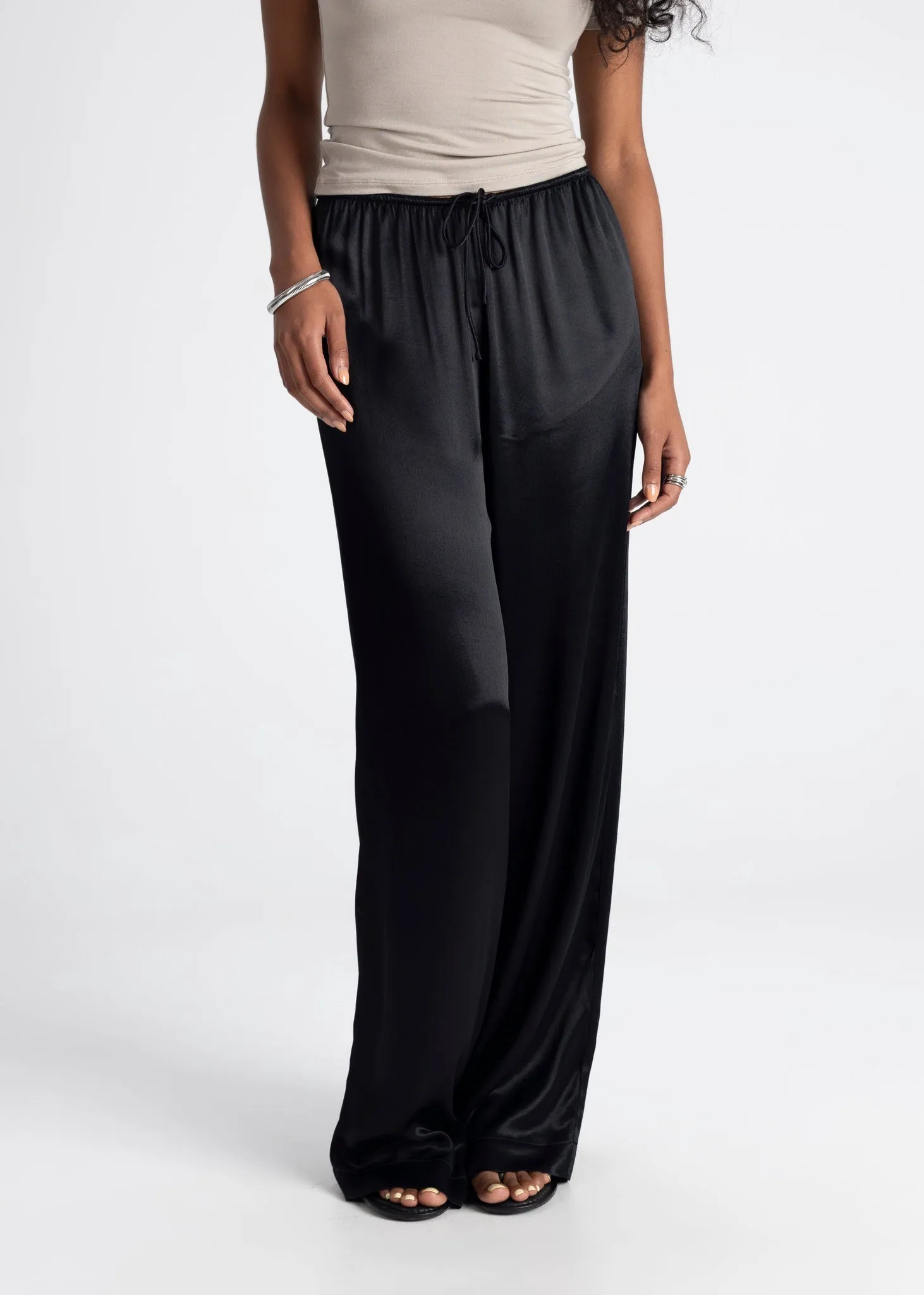 Giulia Loose Satin Pants Black sold by Ivalo.com product image thumbnail 3