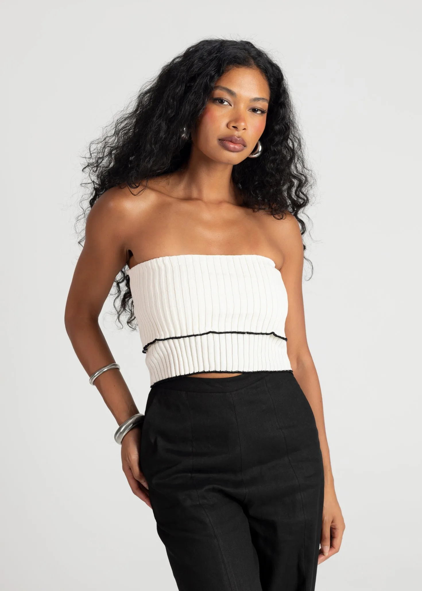 Giselle Bandeau Knitted Top - White sold by Ivalo.com