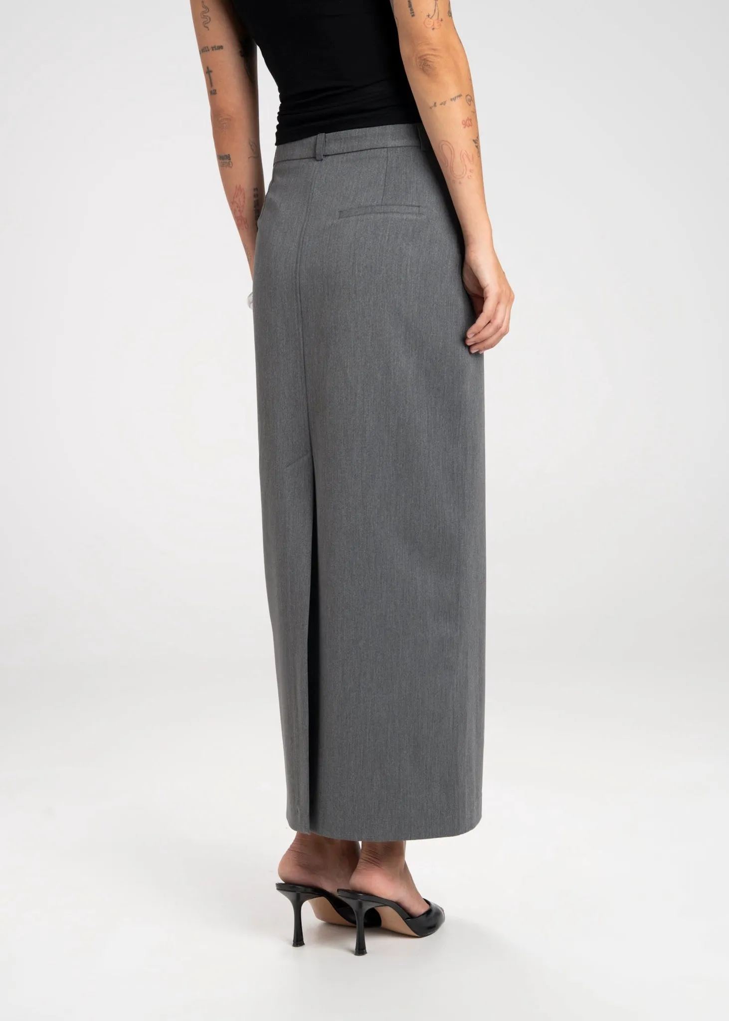 Keanu Tailored Mid-Waist Midi Skirt Grey sold by Ivalo.com product image thumbnail 3