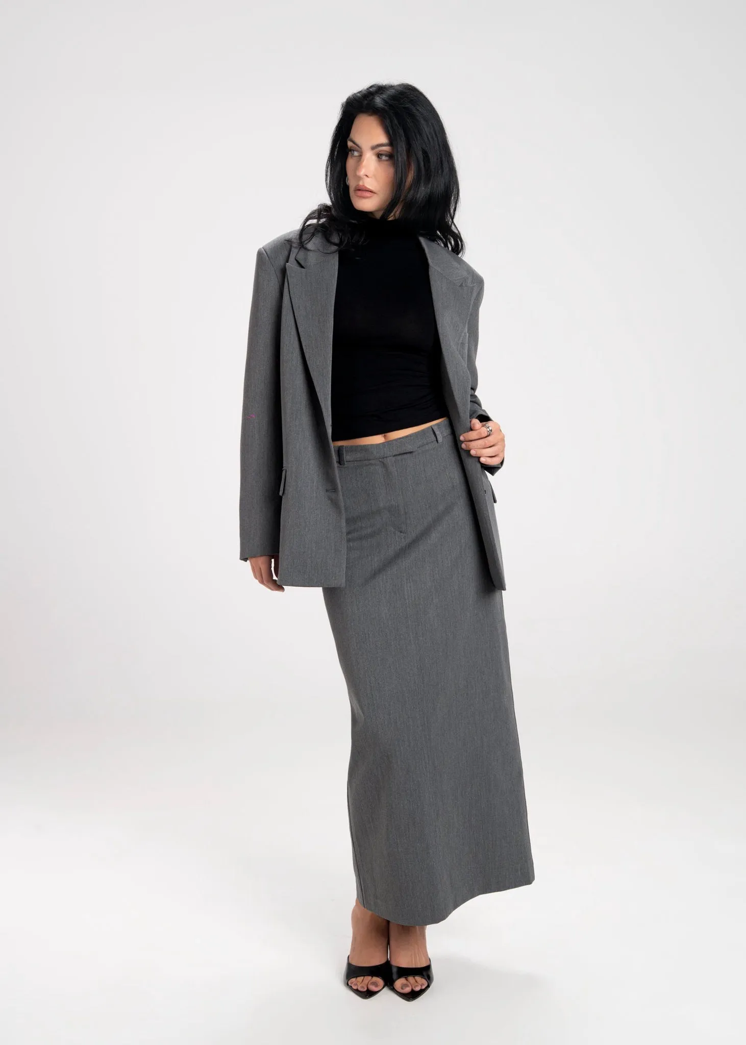 Keanu Tailored Mid-Waist Midi Skirt Grey sold by Ivalo.com product image thumbnail 4