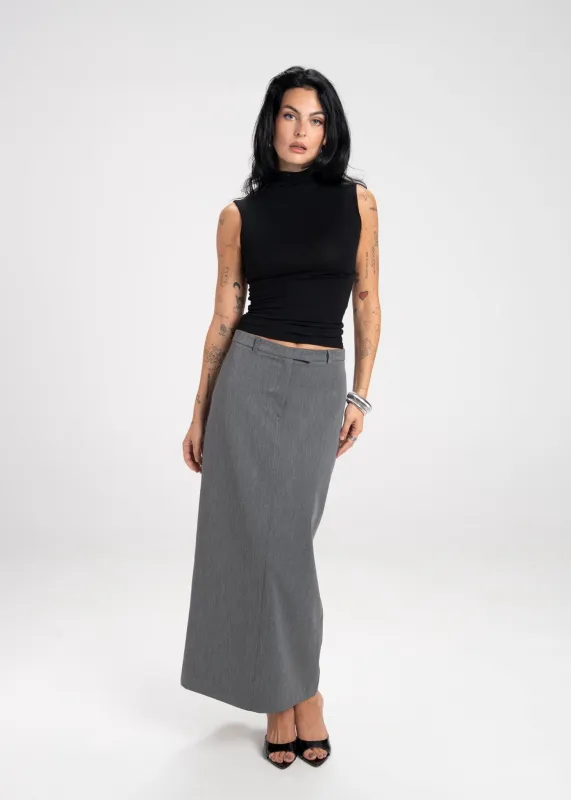 Keanu Tailored Mid-Waist Midi Skirt Grey sold by Ivalo.com