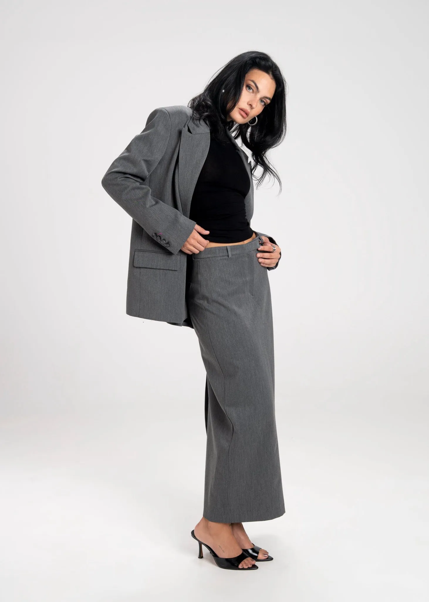 Keanu Tailored Mid-Waist Midi Skirt Grey sold by Ivalo.com product image thumbnail 5