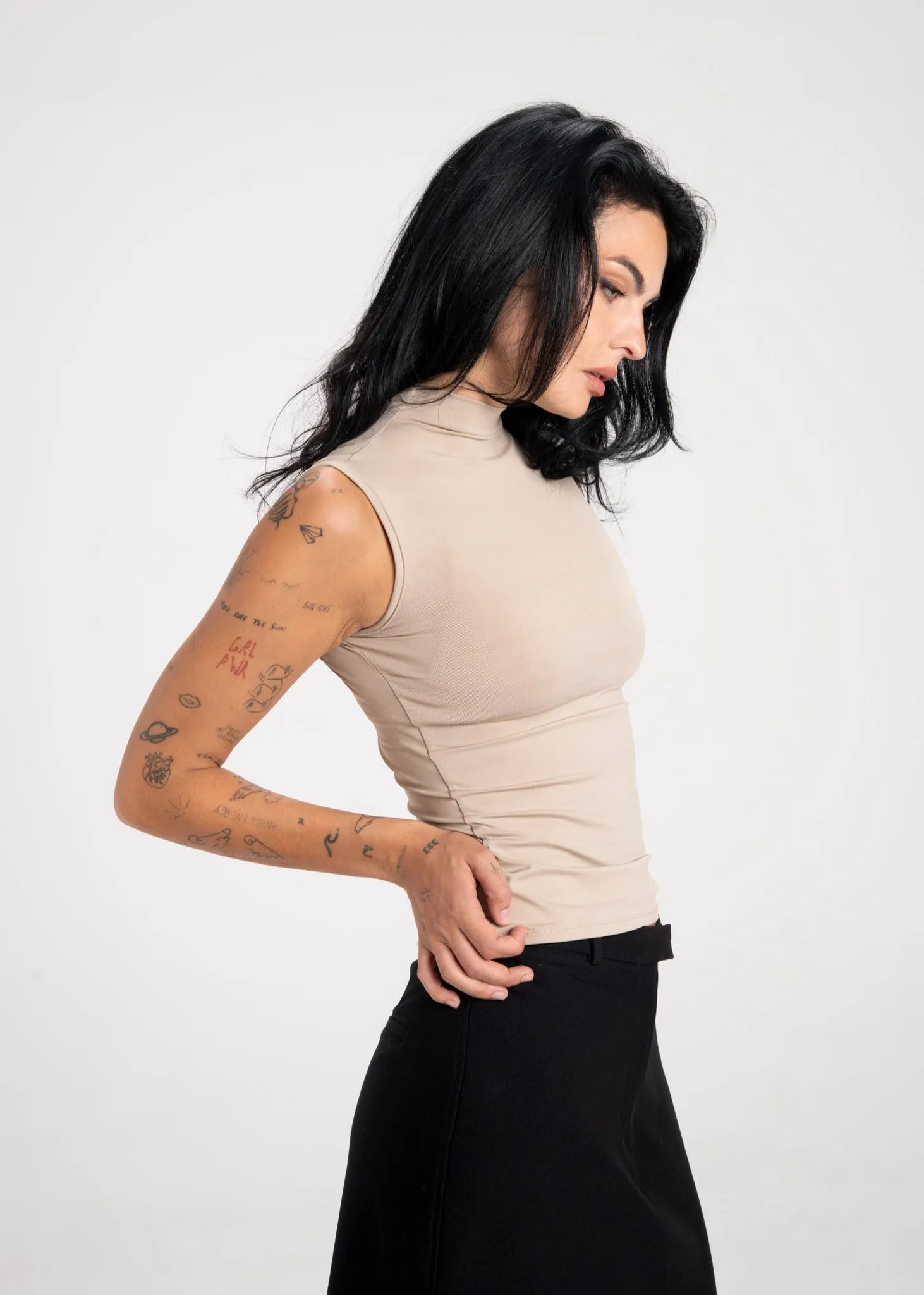 Petra Fitted High-Neck Top Beige sold by Ivalo.com product image thumbnail 5