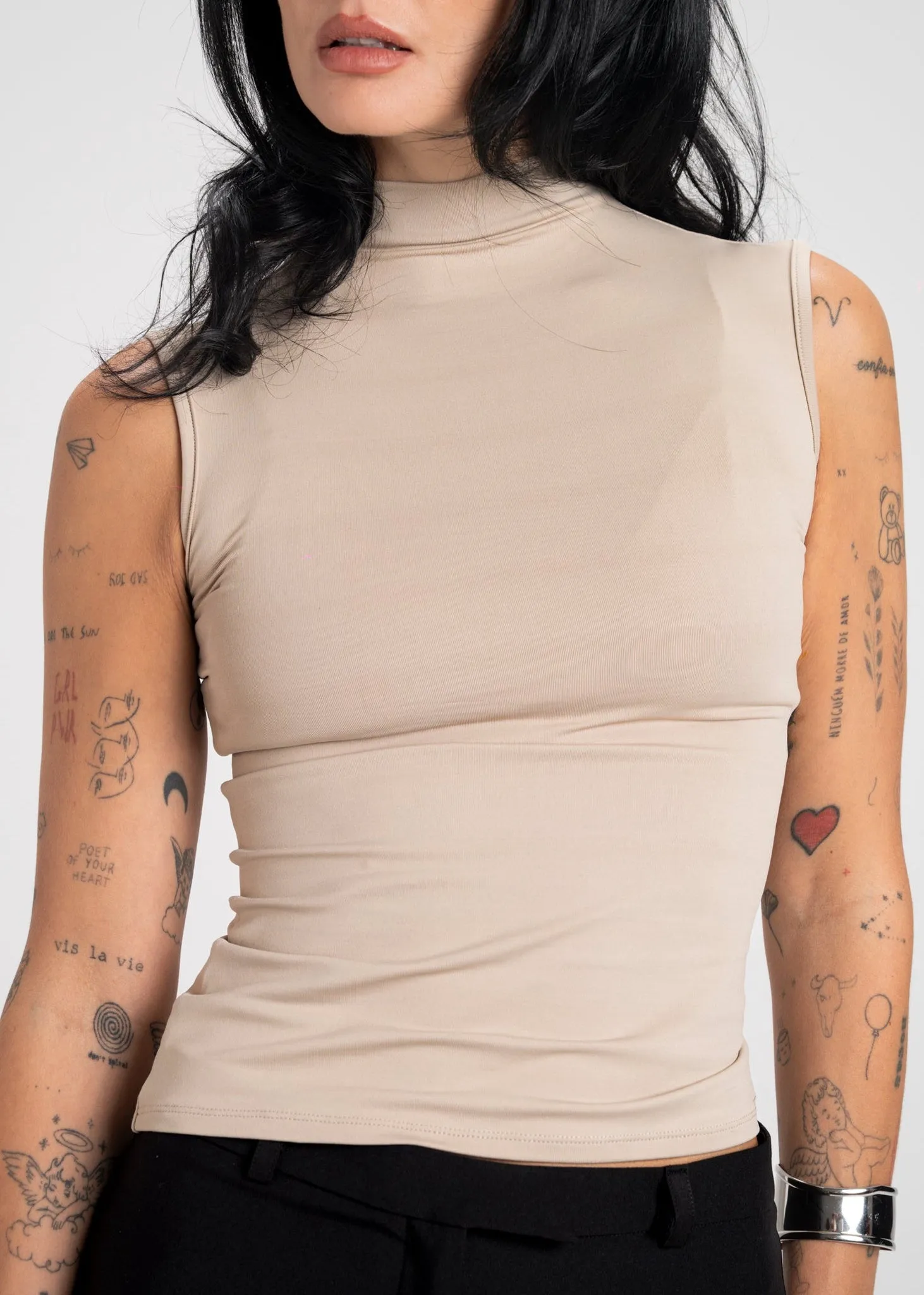 Petra Fitted High-Neck Top Beige sold by Ivalo.com product image thumbnail 3