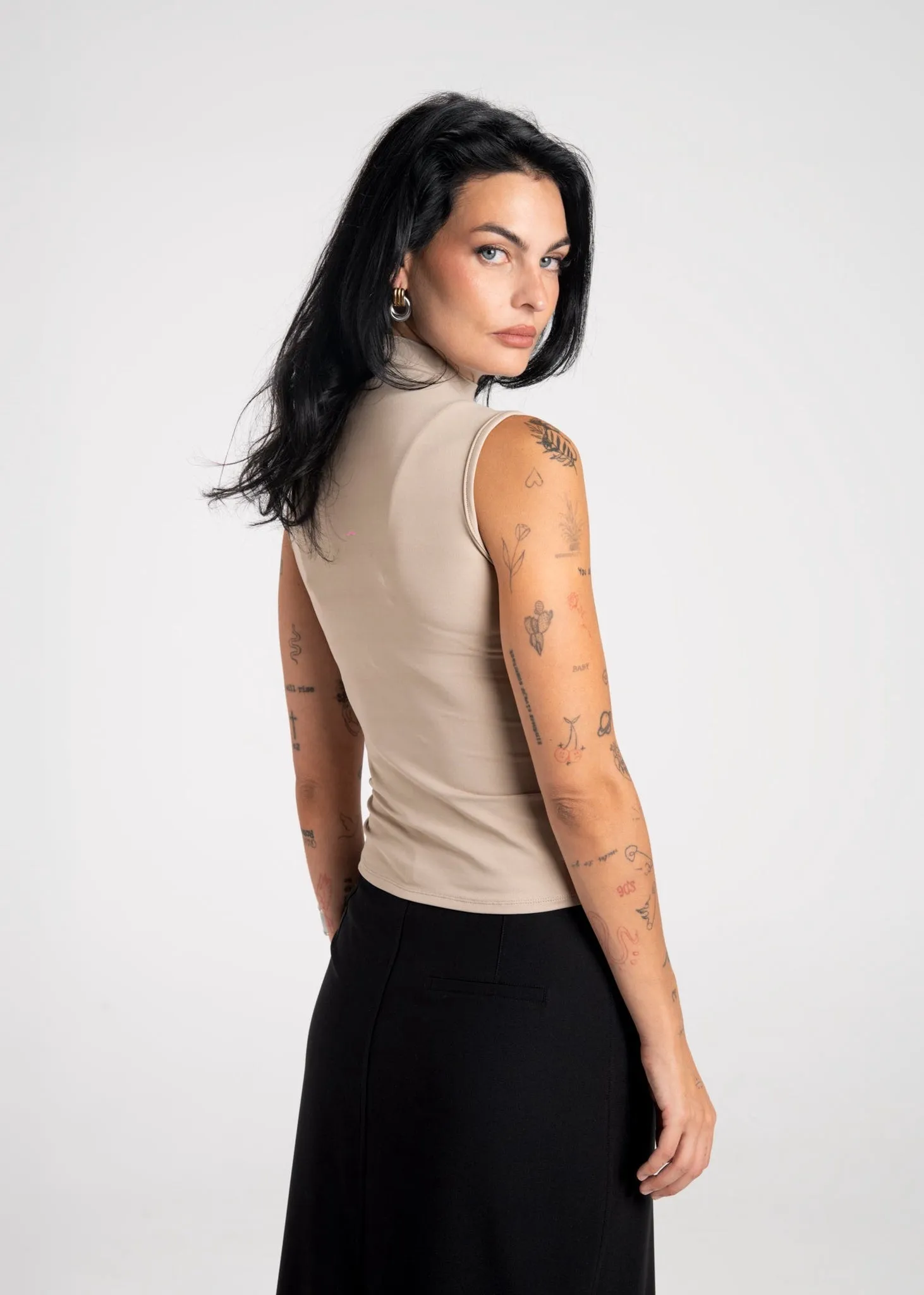 Petra Fitted High-Neck Top Beige sold by Ivalo.com product image thumbnail 4