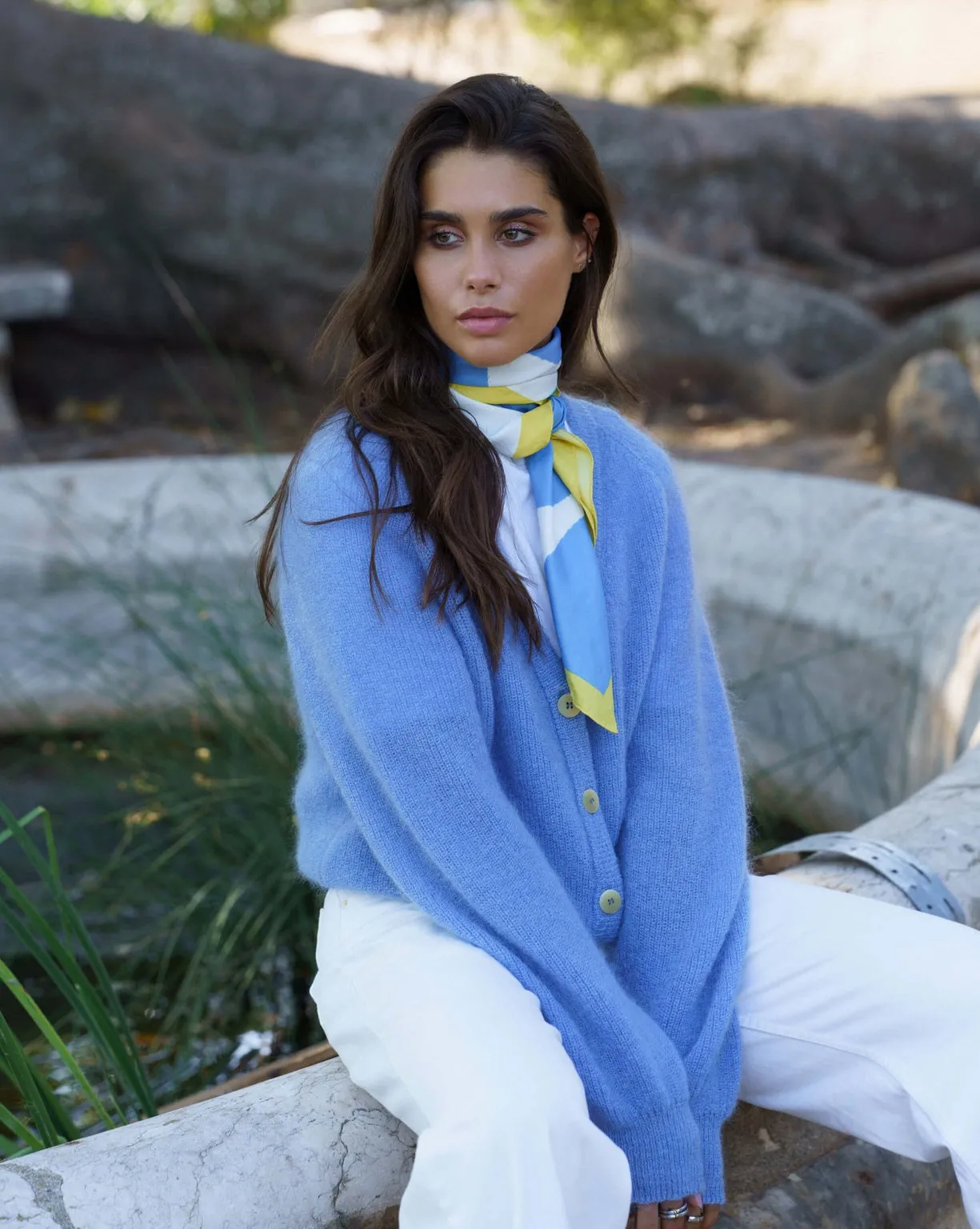 Elsie Mohair Cardigan Celestial Blue sold by Ivalo.com