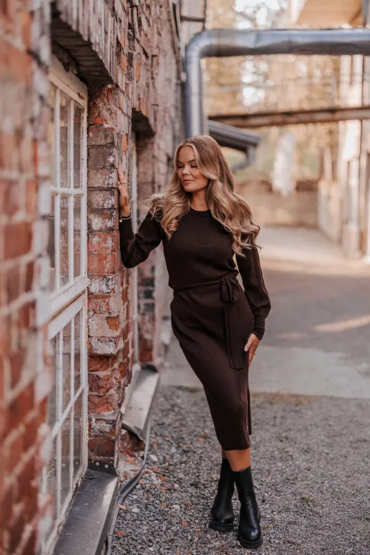 Leona Merino Dress Espresso sold by Ivalo.com