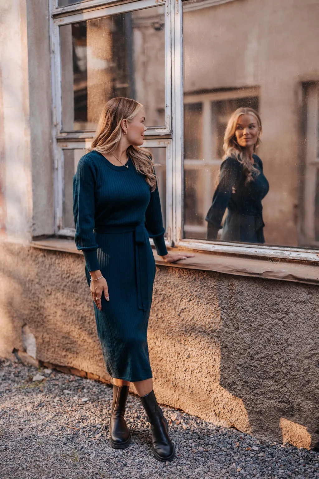 Leona Merino Dress Teal Blue sold by Ivalo.com