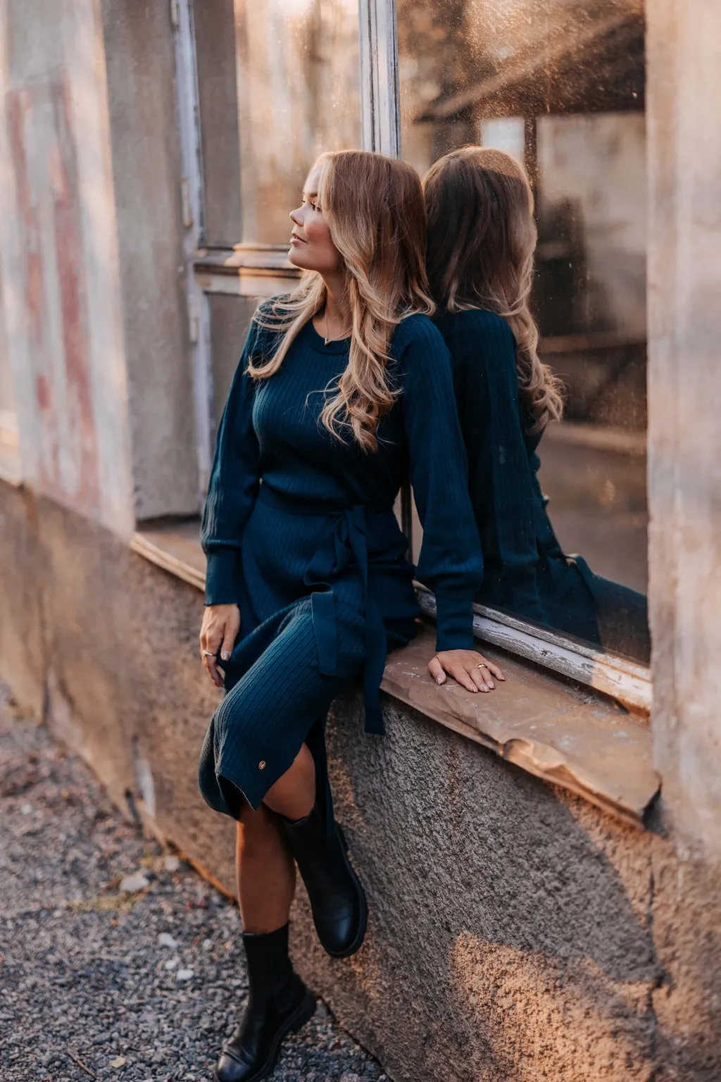 Leona Merino Dress Teal Blue sold by Ivalo.com product image thumbnail 4