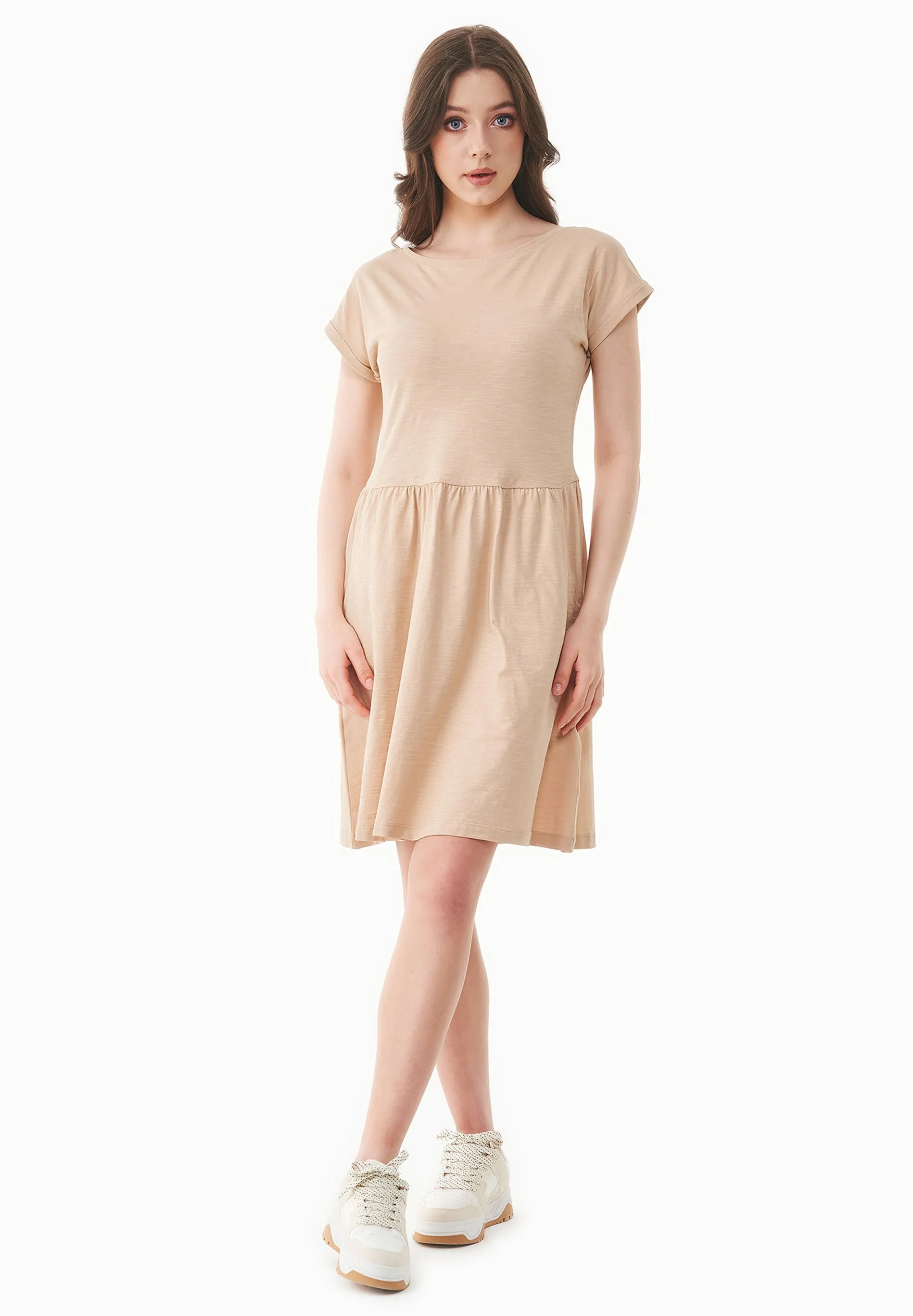 Slub Jersey Dress With Side Pockets Soft Beige sold by Ivalo.com