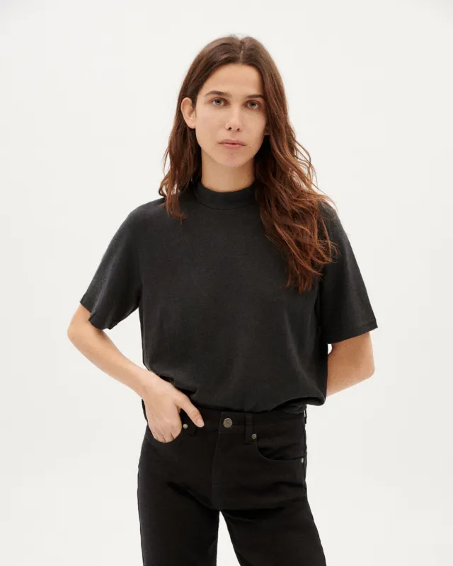 Thick Hemp Aidin T-Shirt Black made by Thinking Mu