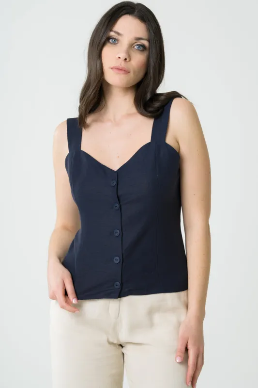 Anémone Top Navy Blue made by Ivalo.com
