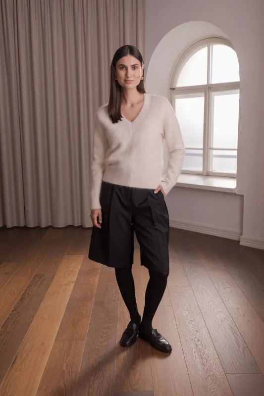 V-Neck Alpaca Blend Sweater Cream sold by Ivalo.com