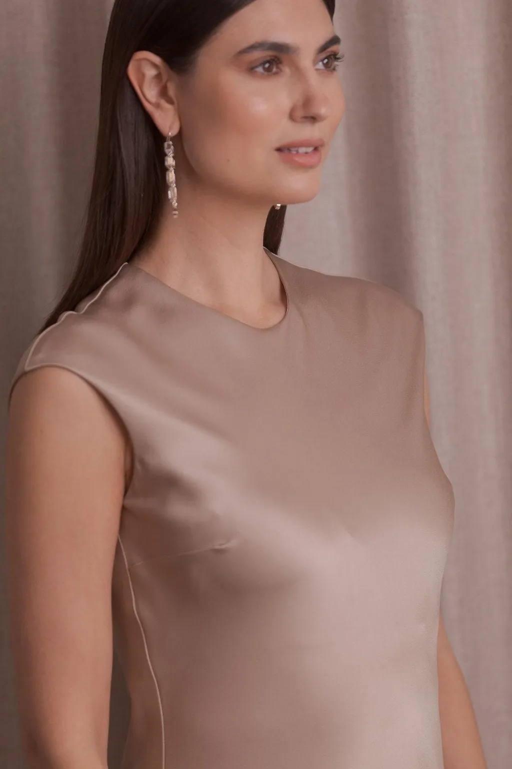 Satin Midi Dress Latte sold by Ivalo.com product image thumbnail 3