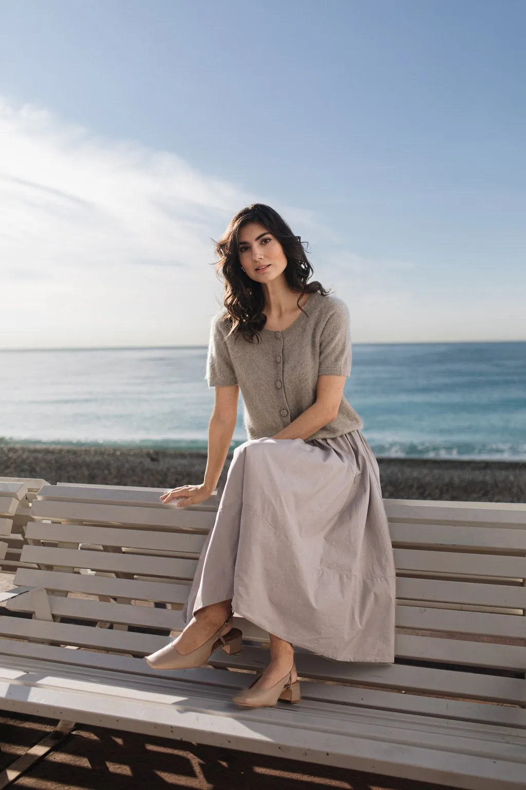 Cotton Skirt With Wide Trim Greige sold by Ivalo.com product image thumbnail 3