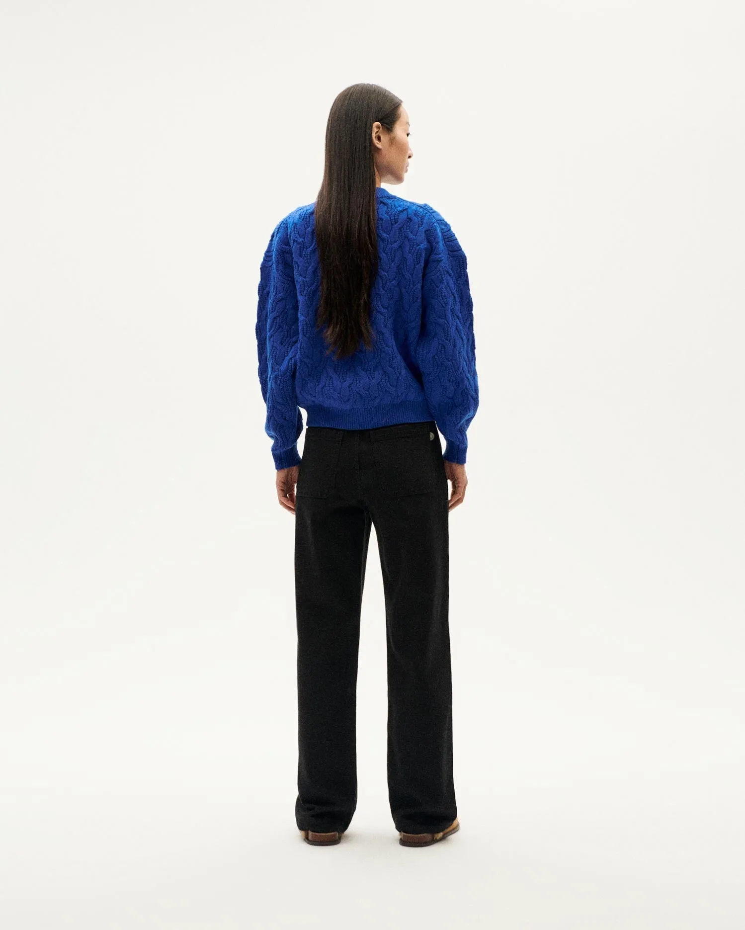 Blue braided wool sweater Carmen sold by Ivalo.com product image thumbnail 5